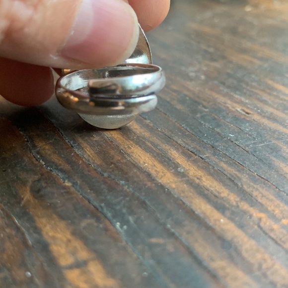 ✨NWT✨Large Wood Agate Gemstone Sterling Silver Ring - Picture 4 of 4